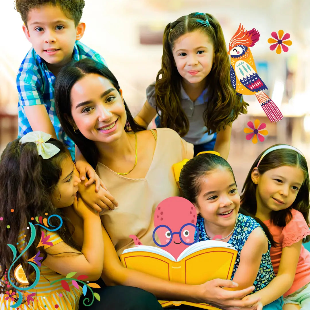 Teacher with Kids, K-12 education homepage banner